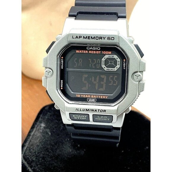 Casio Men's Watch WS-1400H Quartz Digital Silver Black Resin 44mm Illumi…